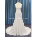 Luxury White Bridal Gown Crystal Heavy Beading bling mermaid wedding dress with removable sleeve